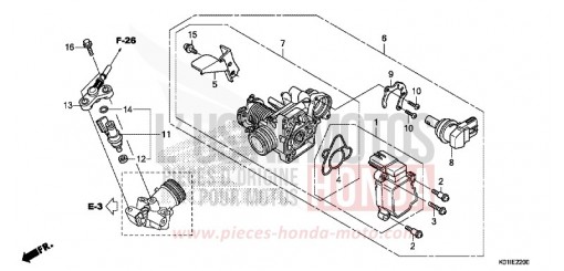 CORPO FARFALLATO/INIETTORE CARBURANTE SH125ADE di 2014